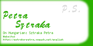 petra sztraka business card